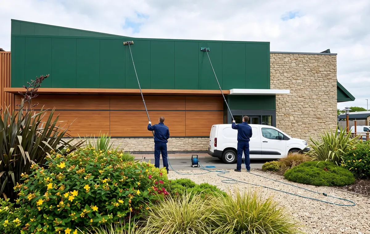Nettoyage de façade et bardage d'un bâtiment professionnel